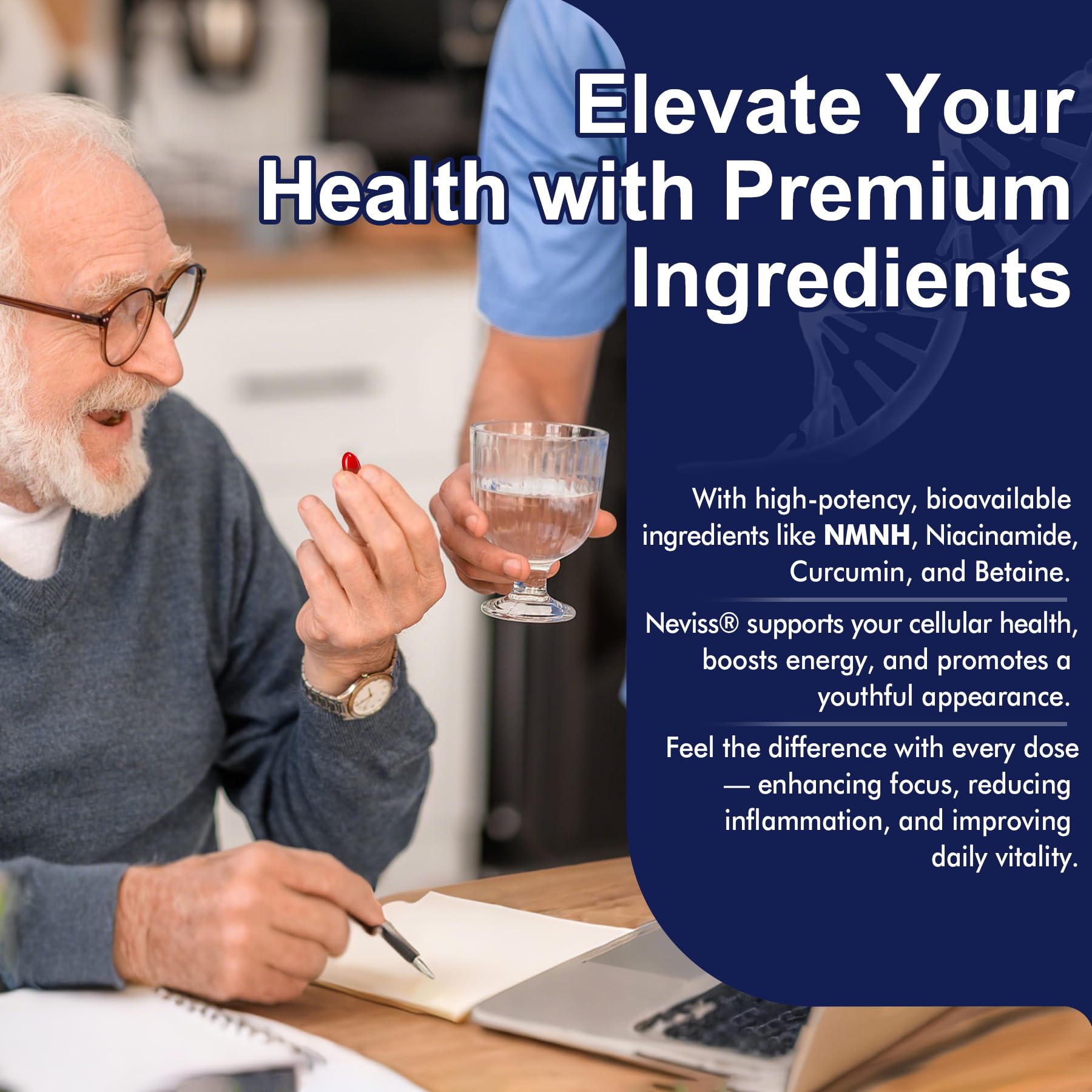 2Pack NAD+ Supplement, Next-Gen NMNH Liposomal 500mg, NR NMN Supplement Alternative, High Absorption NAD+ with Curcumin, Niacinamide for Cellular Energy, DNA Repair, Healthy Aging, 120 Softgels - Image 6