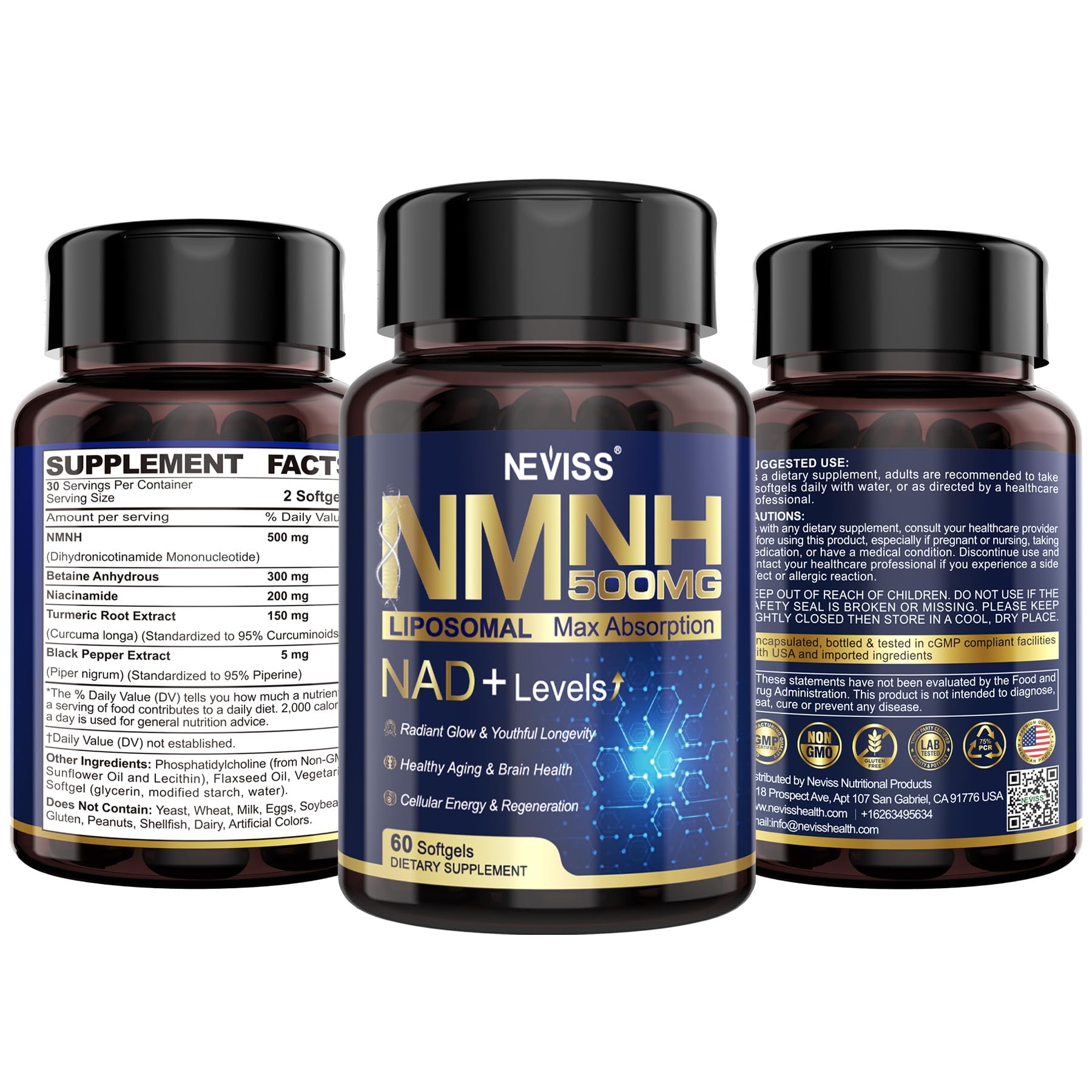 2Pack NAD+ Supplement, Next-Gen NMNH Liposomal 500mg, NR NMN Supplement Alternative, High Absorption NAD+ with Curcumin, Niacinamide for Cellular Energy, DNA Repair, Healthy Aging, 120 Softgels - Image 9