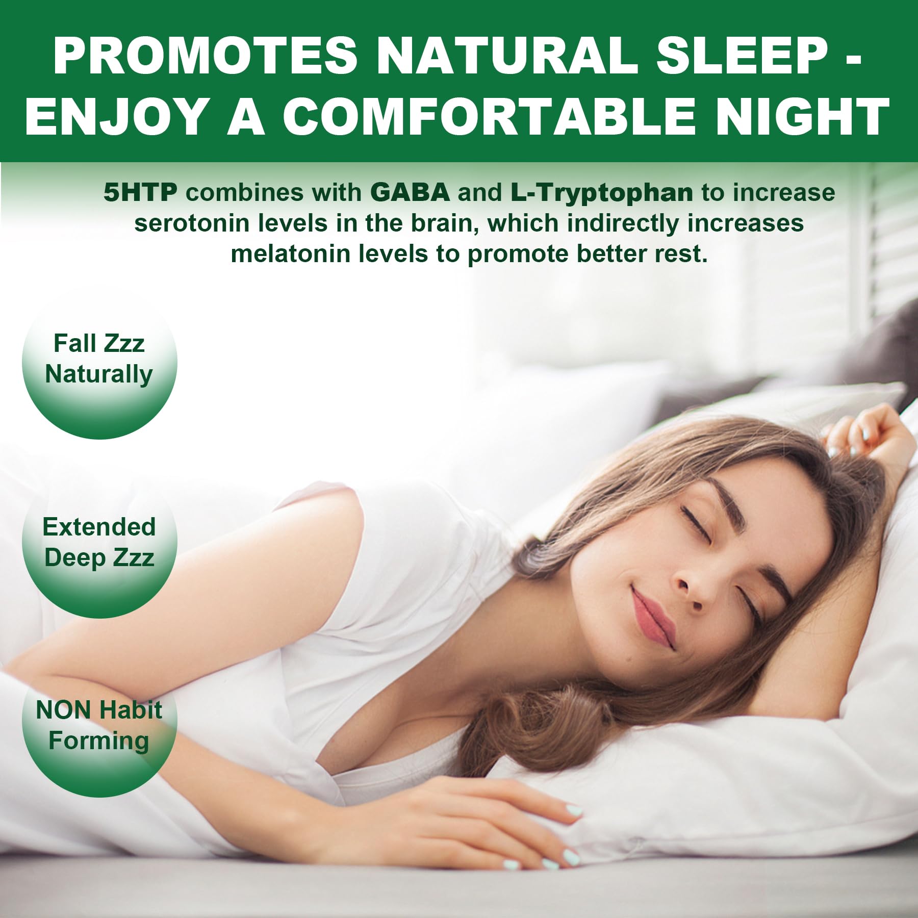 5-HTP 400MG Gummies + GABA - Melatonin Free - Relaxation Gummies with Banana Extract, L-Theanine, Turmeric, L-Tryptophan, D3 for Healthy Rest Cycle, Circadian Rhythm, Brain & Muscle Relax, Pack of 2 - Image 4