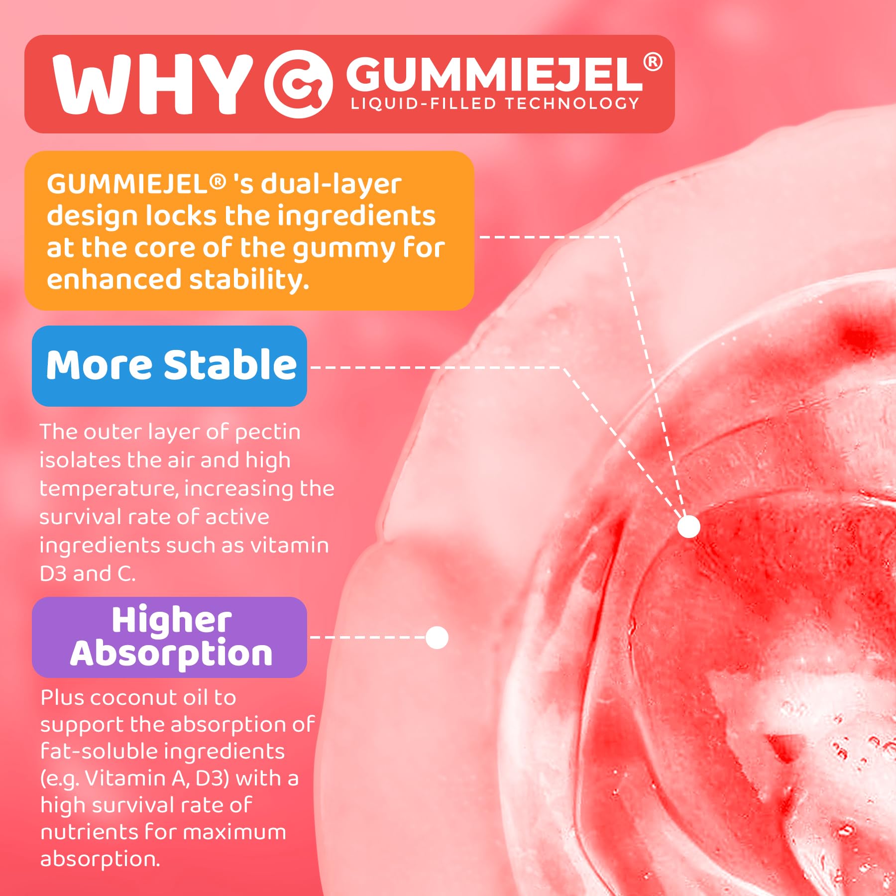 Kids Multivitamin Gummies + Calcium, Probiotics, Vitamin D3, C, Methylated B12 & Methylfolate, B6, A, K2, E, Zinc, Prebiotics for Children Ages 4+, Clean & Sugar Free, for Nutritional Support, 60 Cts - Image 8