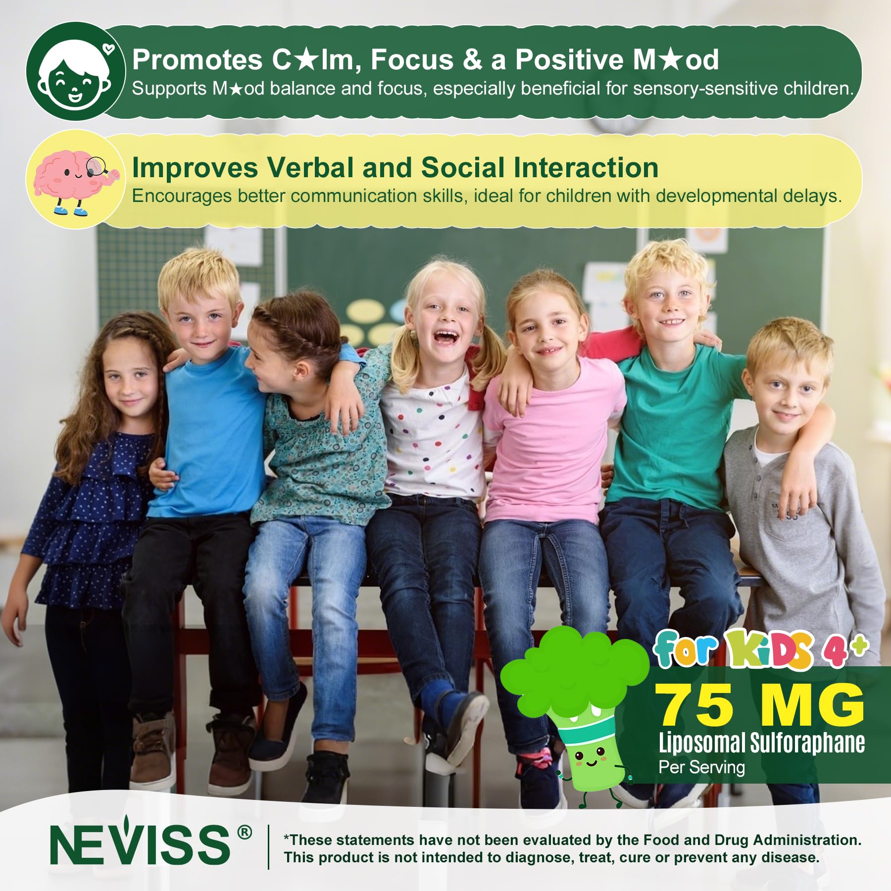 Liposomal Sulforaphane Supplement Gummies for Kids 4+ & Adults, Broccoli Sprouts Extract w/Myrosinase, Glucoraphanin, Quercetin, Omega-3, Vitamin C, E for Antioxidant, Cellular Health, Vegan, 120 Cts - Image 4