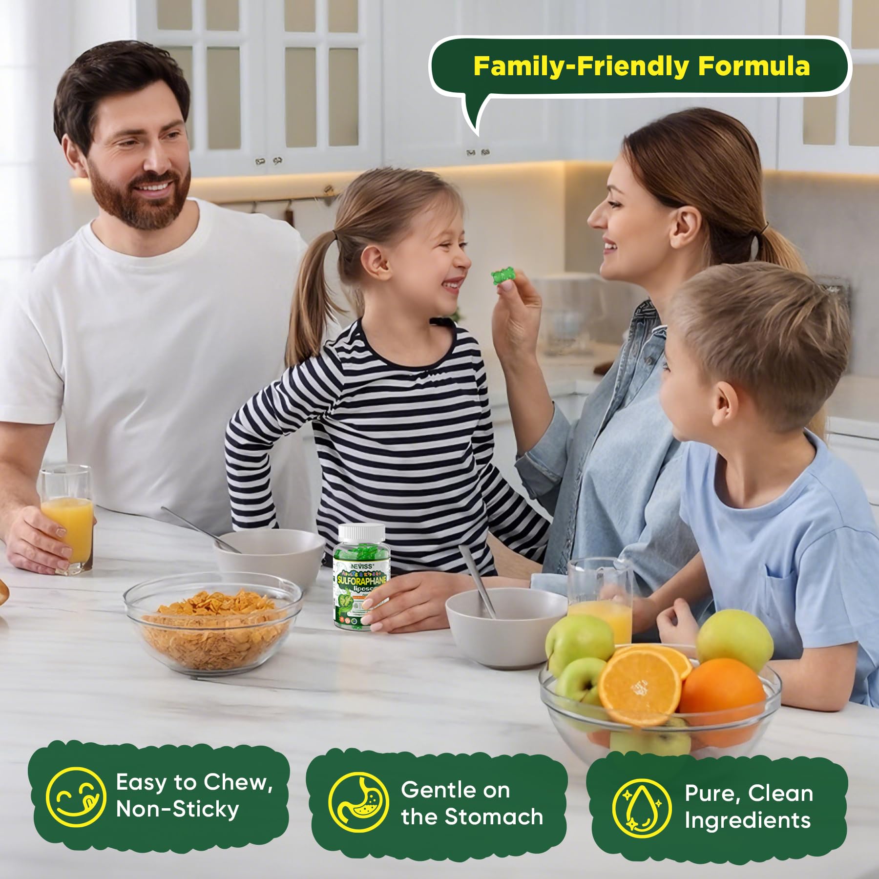 Liposomal Sulforaphane Supplement Gummies for Kids 4+ & Adults, Broccoli Sprouts Extract w/Myrosinase, Glucoraphanin, Quercetin, Omega-3, Vitamin C, E for Antioxidant, Cellular Health, Vegan, 120 Cts - Image 8