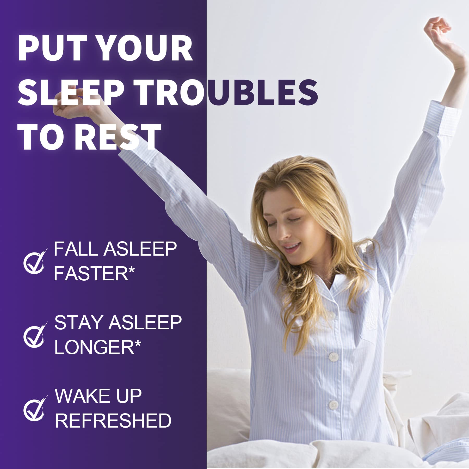 Melatonin Gummies 10mg 20mg for Adults, Melatonin 10 mg per Gummy with Ashwagandha, Magnesium Glycinate, GABA, L-theanine, Valerian Root & Lemon Balm, Rest Support Supplement, Grape Flavor, 2-Pack - Image 5