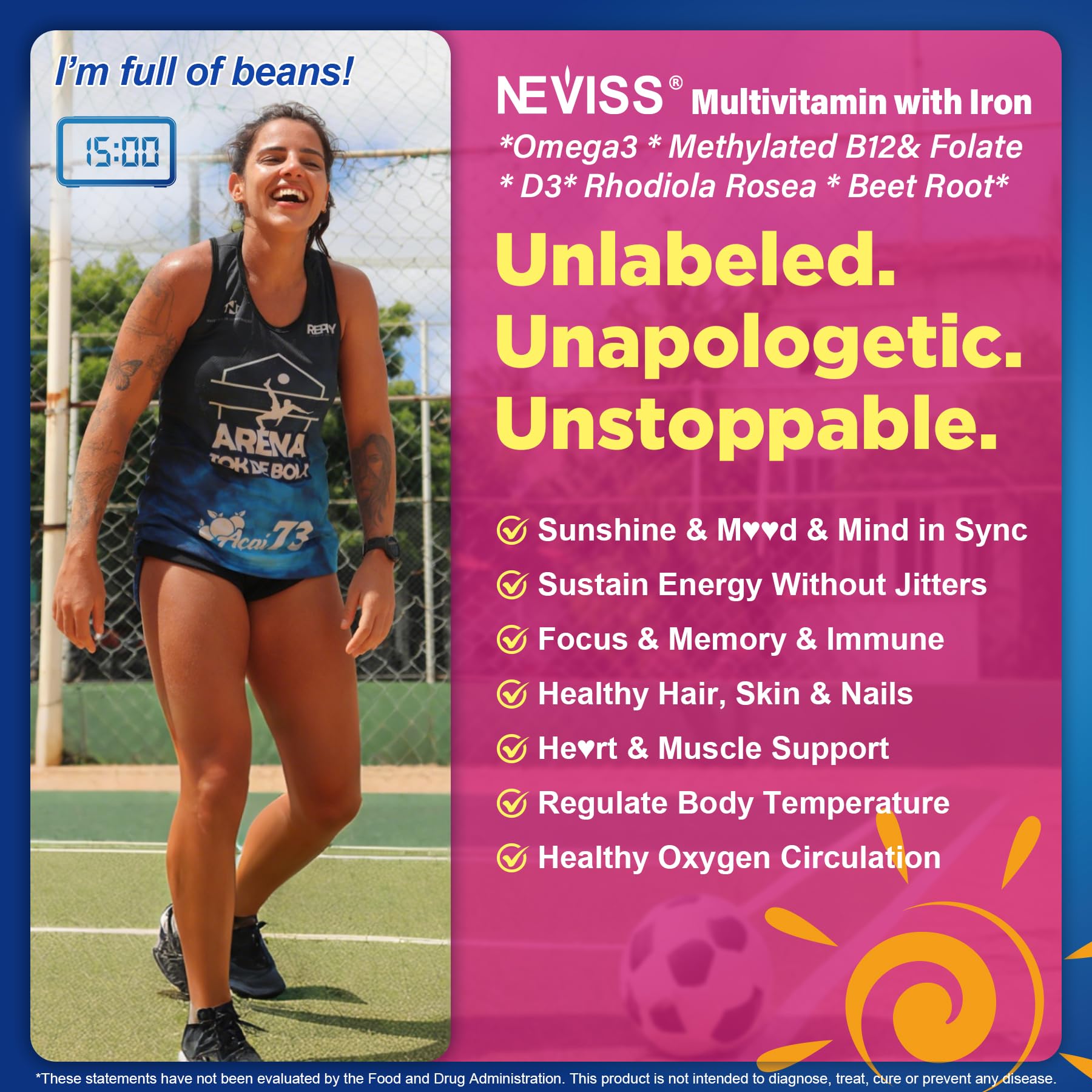 NEVISS Methylated Multivitamin Gummies for Women, Bariatric Multivitamin with Iron, Omega-3, B6, Folate, B12, Inositol, Daily Vitamin Gummy ALA | Beet Root | Astaxanthin, Energy, Brain, Antioxidant - Image 5