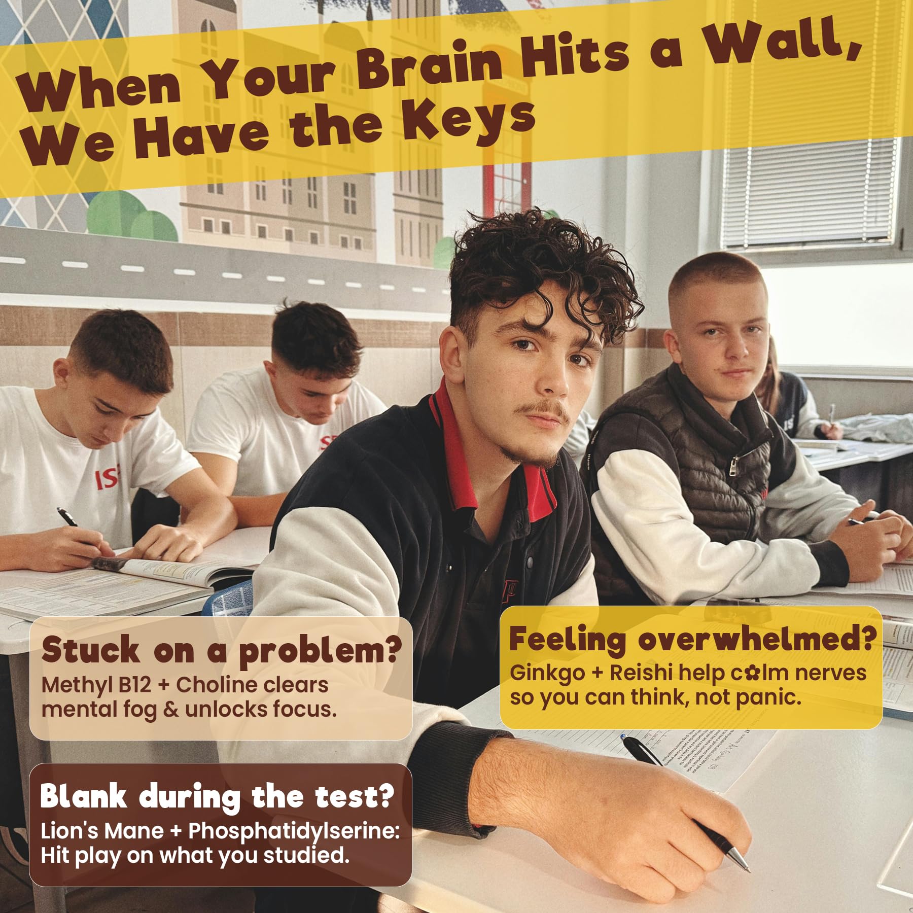 Neviss Kids 10+ Focus Brain Gummies w/Lion's Mane, B6, Methyl B12, Mushroom Filled Gummy for Teen & Adults Memory & Energy, Phosphatidylserine, L-Tyrosine, Choline, Beetroot, Ginkgo Biloba, Sugar Free - Image 6