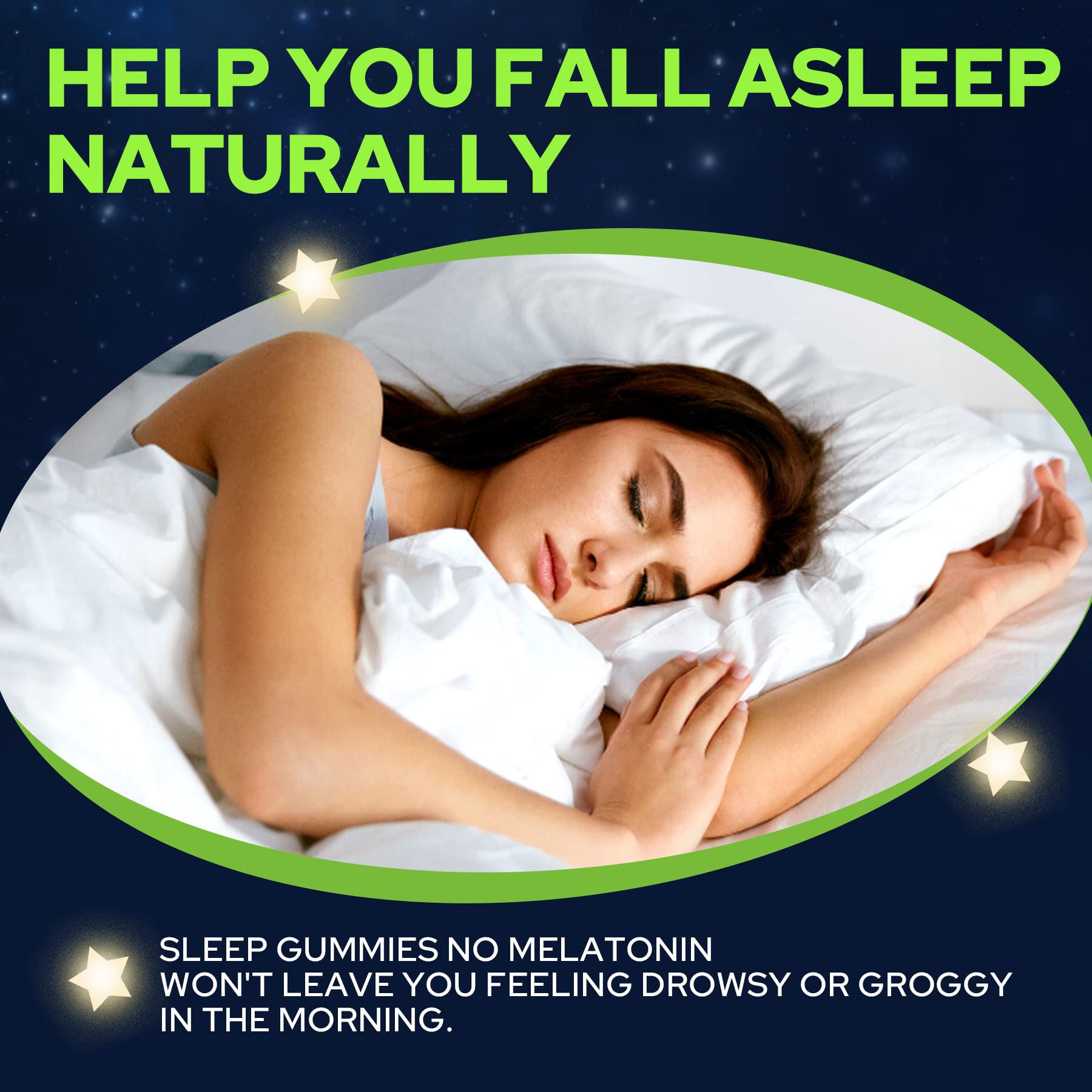 NEVISS Melatonin Free Sleep Aid Gummies for Adults - Magnesium Glycinate Gummies | GABA, L-Tryptophan, Magnesium, Ashwagandha - Non-Habit Forming, Help for Deep Relaxation - Vegan, Lemon Flavor, 2Pack - Image 3