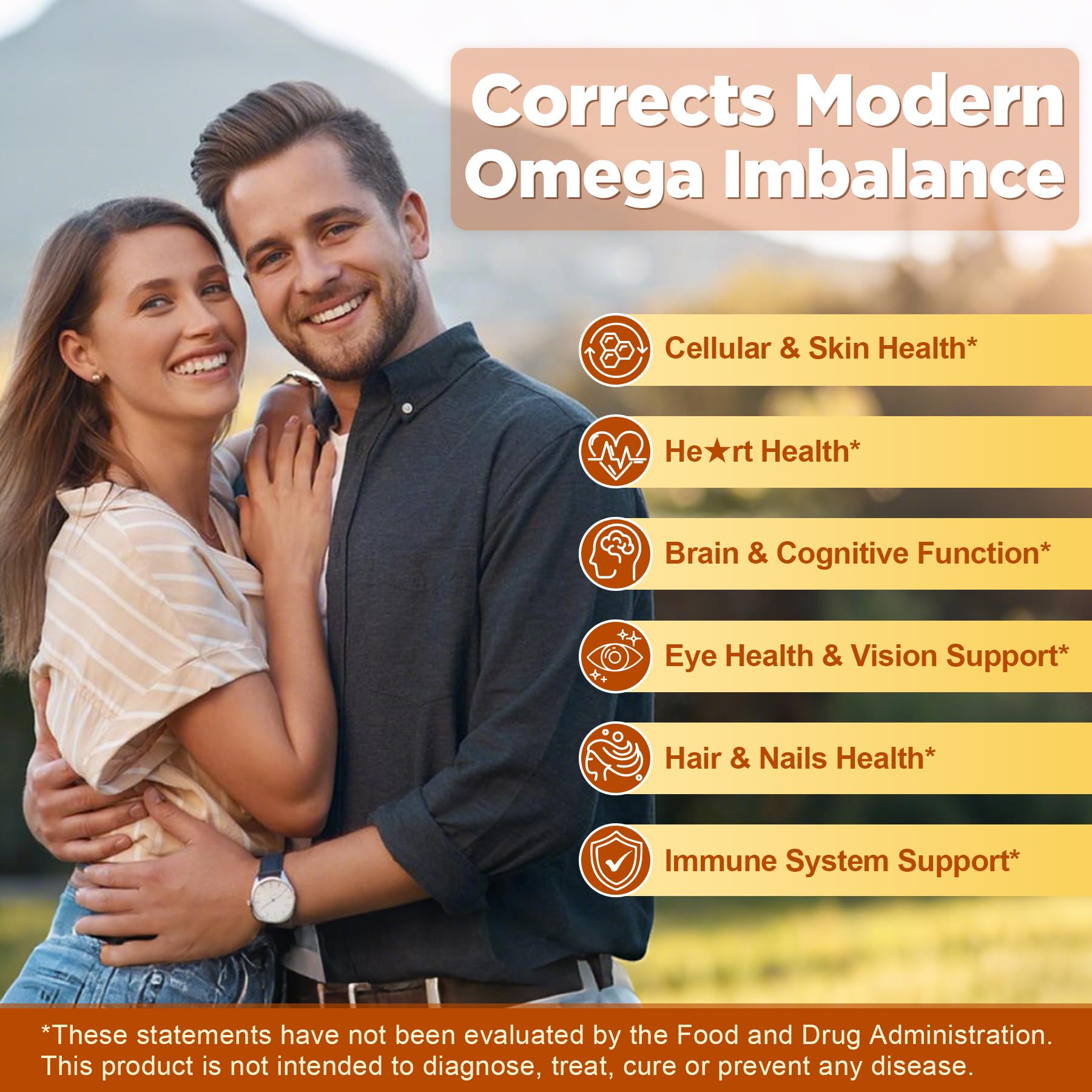 Omega 3-6-7-9 Gummies, Organic Sea Buckthorn Oil 1200MG & Flaxseed Oil 500MG, Vegan Omega 7 Supplement w/Vitamin A, C, E, Fatty Acids, No Fish Taste, Supports Skin, Eye, Immune, Brain Health, 60 Cts - Image 4