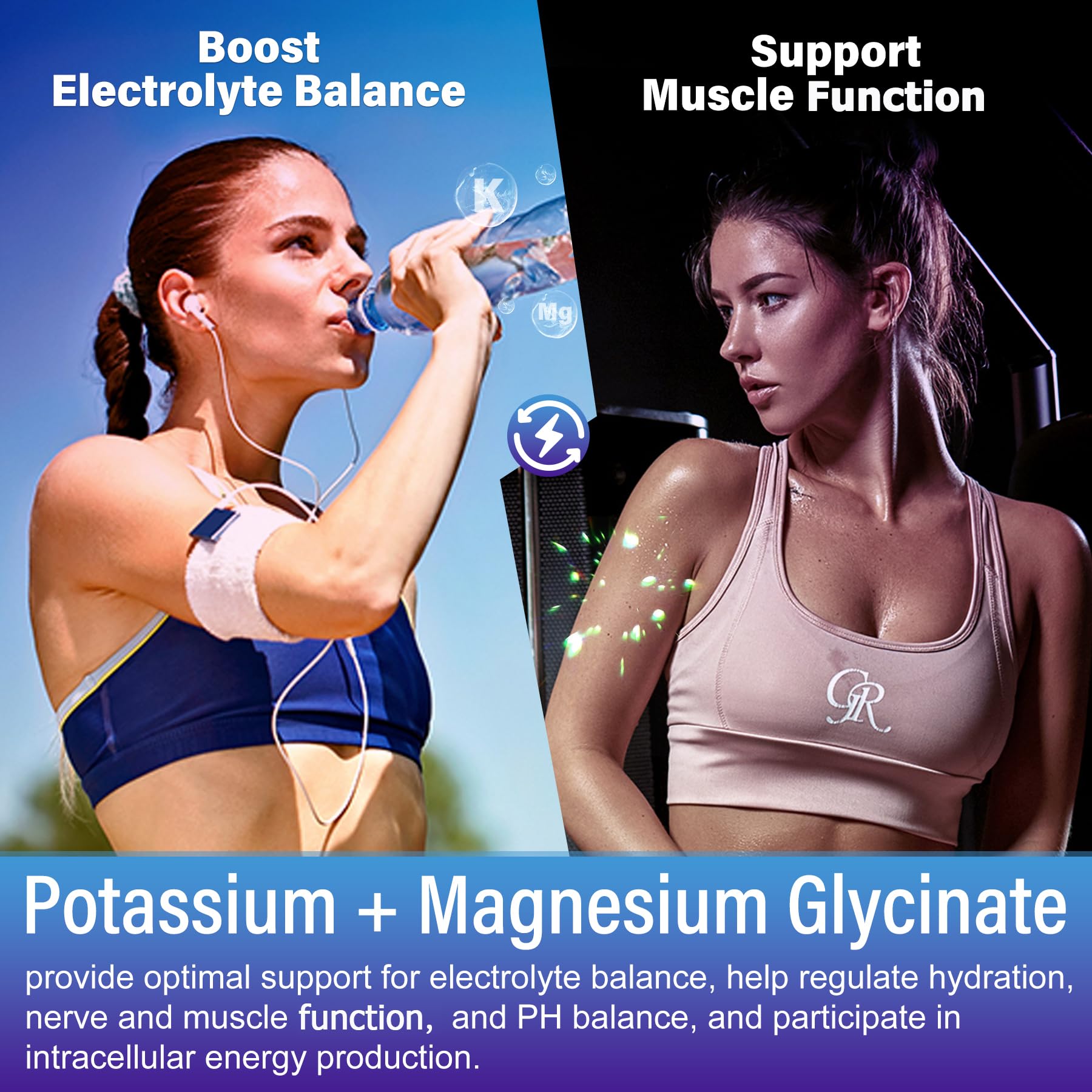 Potassium Magnesium Gummies - Potassium Supplement w/Ashwagandha 200mg, Magnesium Glycinate,B6,B12,P-otassium Citrate for Leg Cramps,Muscle,Electroyte for Adults Kids,Sugar-Free, 2 Pack - Image 4