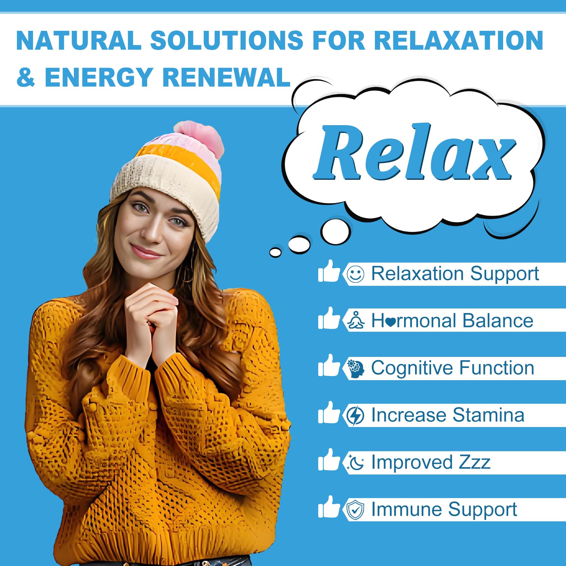 Sugar Free Ashwagandha Gummies - with Magnesium Glycinate, Rhodiola Rosea, Zinc, Lemon Balm, B6 - Relaxation Support, Natural Zzz, Stamina, Energy for Men Women - 60 Counts - Image 4