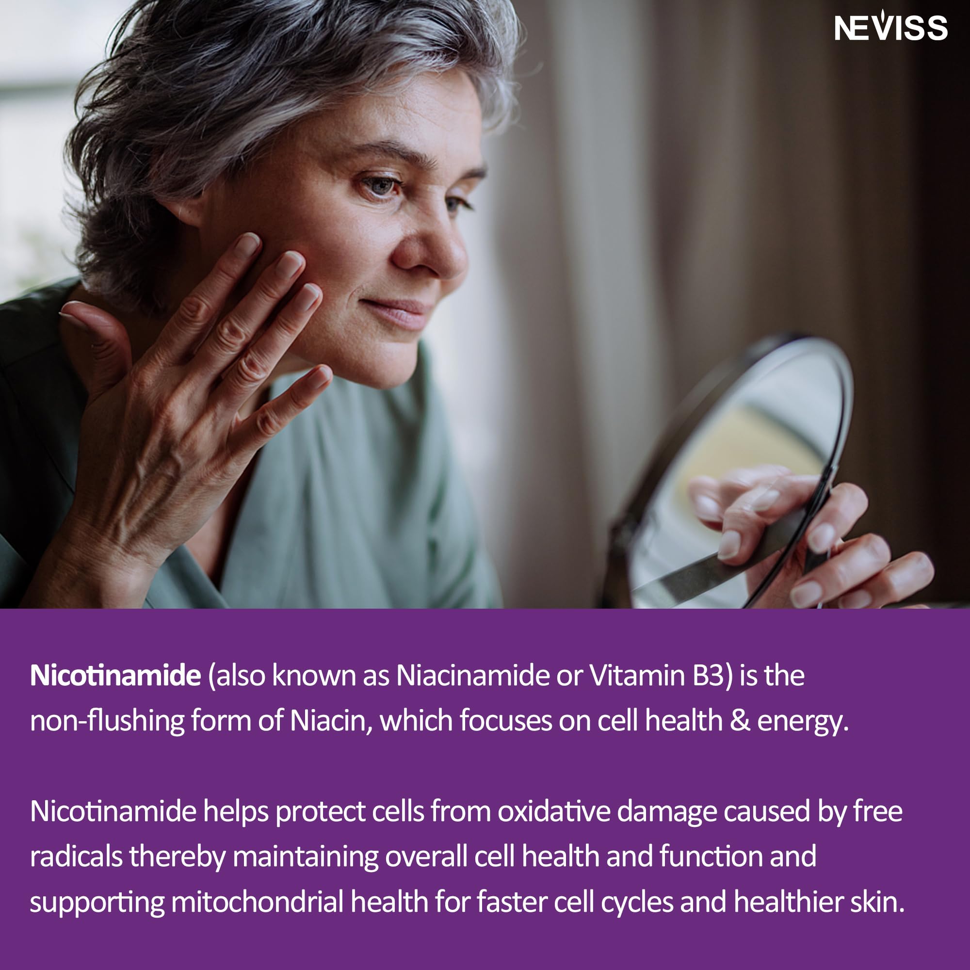 Sugar Free Nicotinamide 500mg Gummies, (Flush Free Niacin) Vitamin B3 Niacinamide Supplement for Cellular Energy Metabolism & Repair, Vitality, Healthy Aging, Cranberry Flavor, Easy to Chew, 120 Cts - Image 4