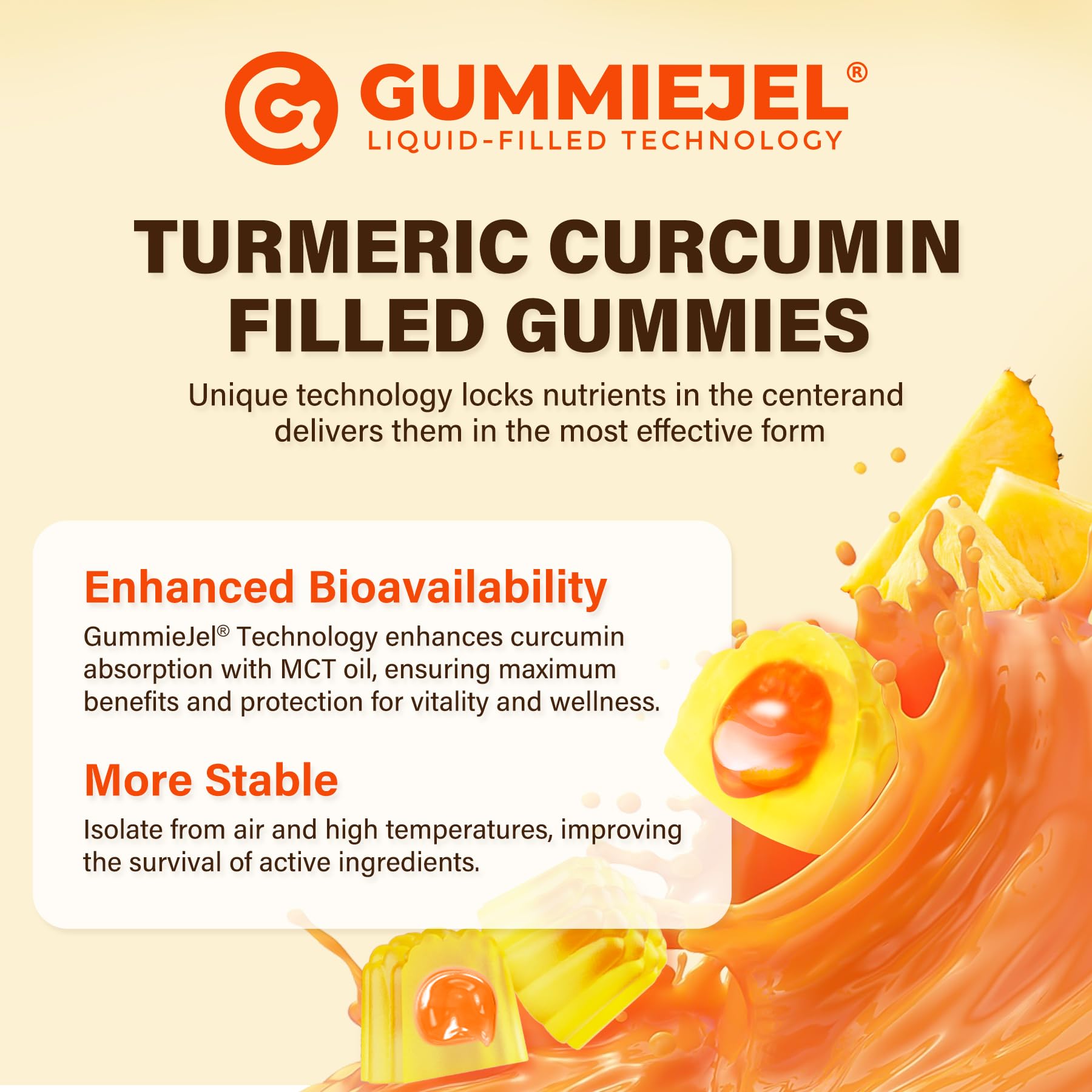 Turmeric Gummies 1000mg w/MCT Oil C8 C10, Organic Antioxidant, Turmeric Curcumin Supplement with Black Pepper Extract, Support Comfort, Boost Energy, Ultra Absorption, Sugar Free, 60 Cts - Image 6