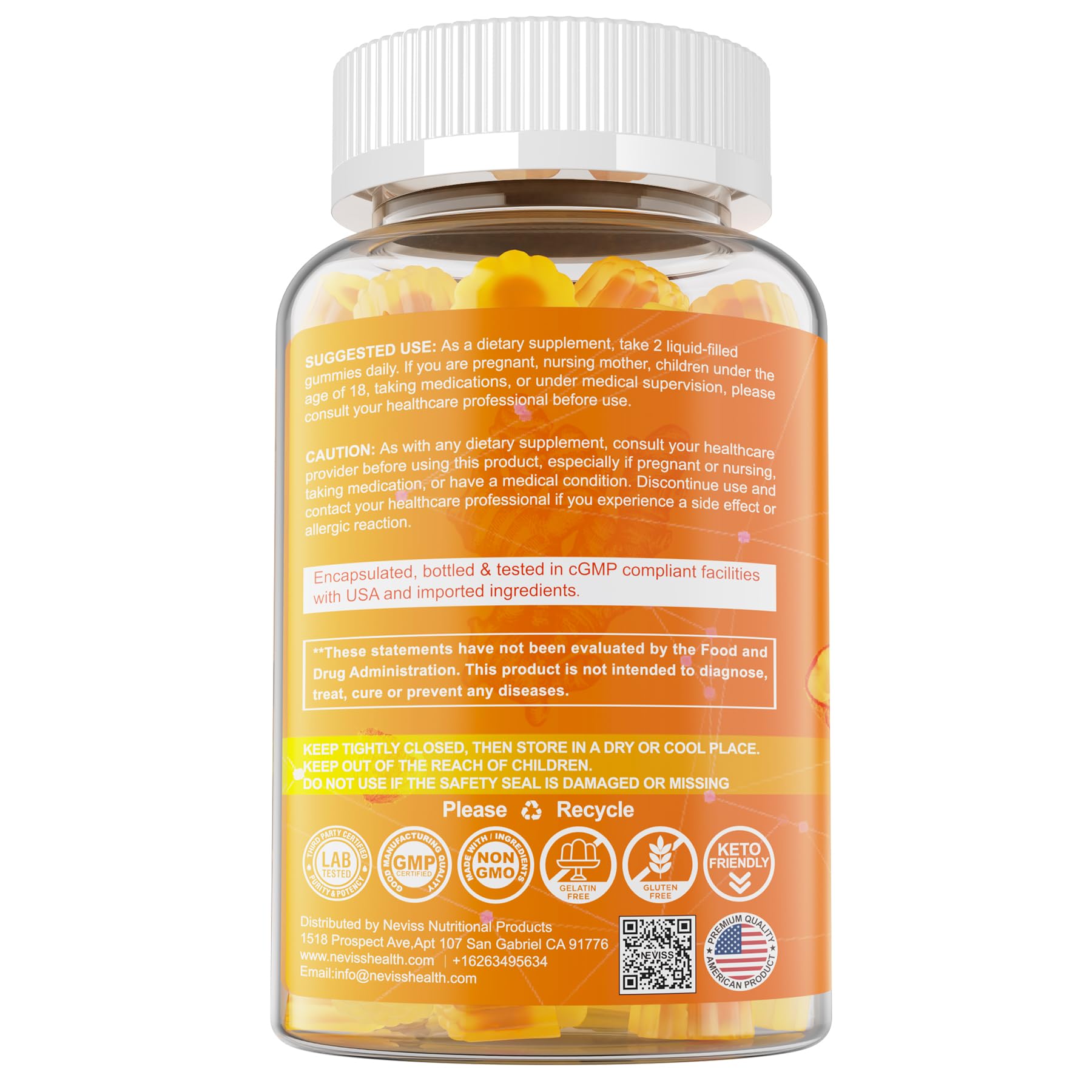 Turmeric Gummies 1000mg w/MCT Oil C8 C10, Organic Antioxidant, Turmeric Curcumin Supplement with Black Pepper Extract, Support Comfort, Boost Energy, Ultra Absorption, Sugar Free, 60 Cts - Image 9